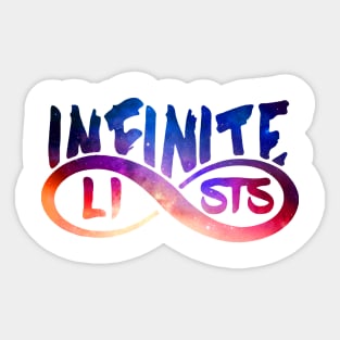 infinite lists Merch Sticker